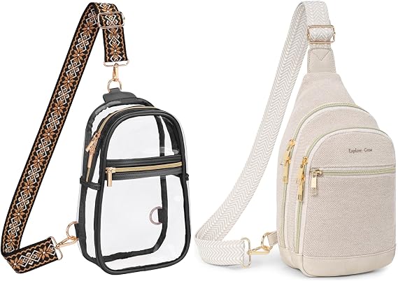 PACKISM Clear Sling Bag and Canvas Sling Bag, Bundle Sales