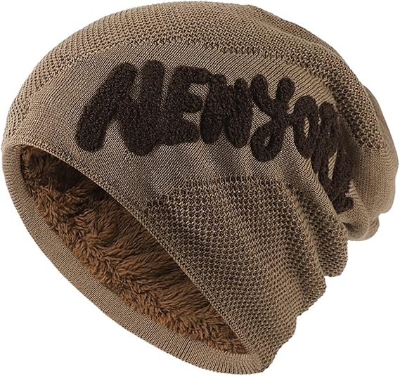 Men's Women's Winter Beanie Hat Warm Knit Hat Thick Fleece Lined Winter Cap