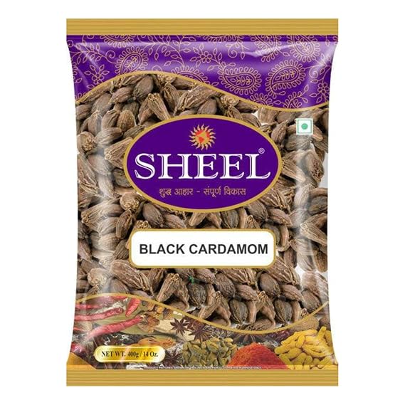Sheel Black Cardamom Pods (Kali Elachi) - 14 oz. (400g) ~ All Natural | Vegan | Gluten Friendly | NON-GMO | Indian Origin