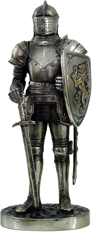Pacific Giftware PTC 7 Inch Medieval Knight with Shield and Sword Statue Figurine