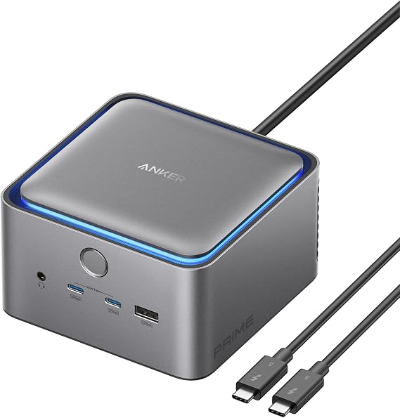 Anker Prime TB5 Docking Station, 14-in-1 Thunderbolt 5 Dock for Laptops | 120Gbps Max Data Transfer, Up to 8K, Dual Display, 140W Max Charging, Ethernet, SD/TF, Cooling System, for TBT 5/4 Laptops