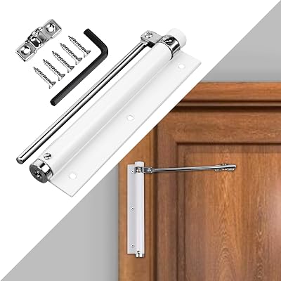 Storm Door Closer- Heavy Duty Automatic Door Closer, Safety Spring Door Closer for Screen Door, Aluminum Door Closer with Adjustable Closing Speed, Smooth and Quiet Door Closer for Hinge Door
