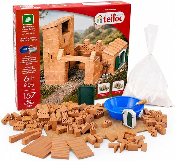 teifoc Burg & Haus - Steinbaukasten 8010 150+ Bauteile und 3 Bauvarianten
