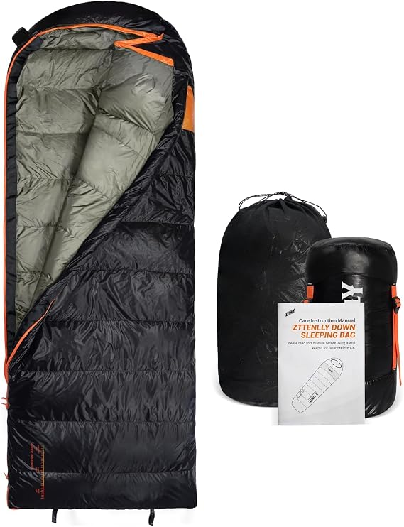 Ultimate 4-Season Down Sleeping Bag for Adults - Lightweight & Compact, 550/600 FP, 0F to 30F for Backpacking, Camping & Hiking