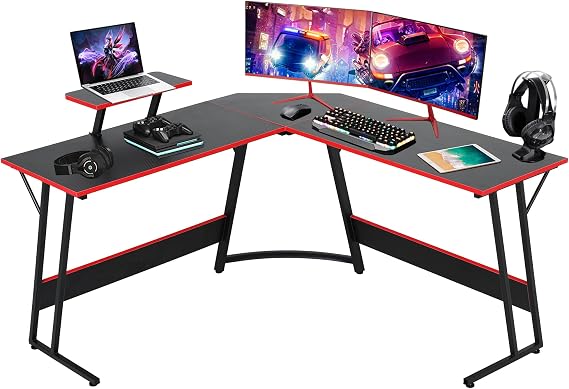 L-Shaped Gaming Desk, Computer Desk Corner Desks Gaming Table PC Table for Home Office Dorm Sturdy Writing Workstation