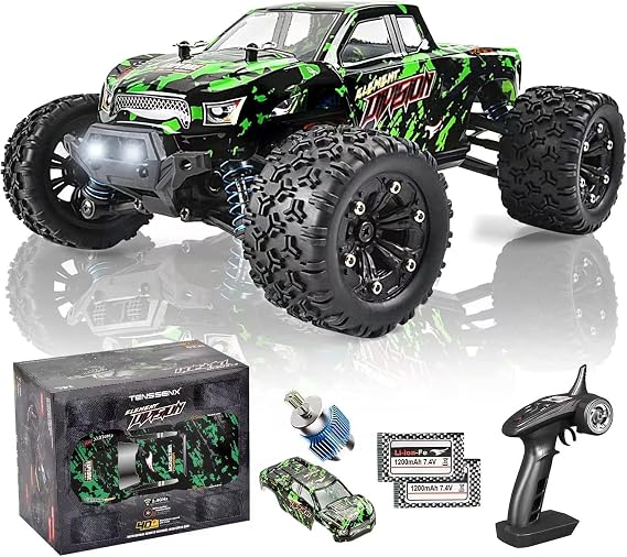 TENSSENX 1:18 Scale All Terrain RC Cars, 40KPH High Speed 4WD Remote Control Car with 2 Rechargeable Batteries, 4X4 Off Road Monster Truck, 2.4GHz Electric Vehicle Toys Gifts for Kids and Adults