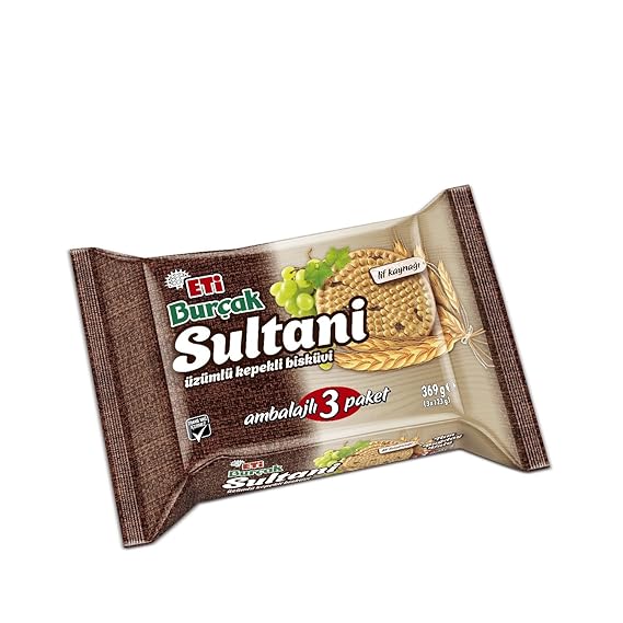 Eti Burcak Sultani Bran Biscuit with Raisins 414g,