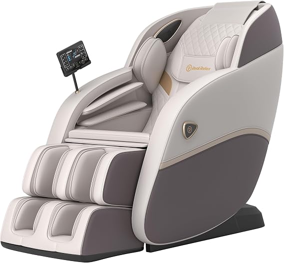 Real Relax 3D Massage Chair Full Body SL-Track Recliner Favor-22 | 16 Auto Modes, 4 Massage Techniques, Voice Broadcast, Body Scan, Foot Rollers, Zero Gravity, Bluetooth, Brown