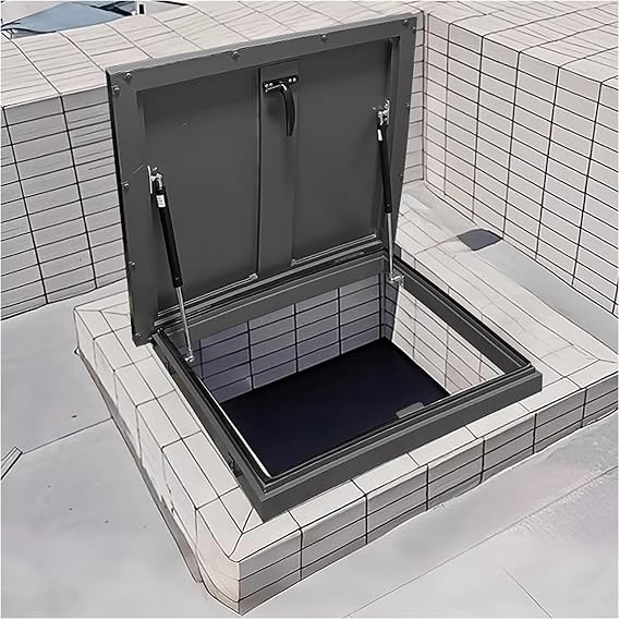 Galvanized Powder Coated Steel Roof Hatch 30x36 32x32 24 by 36, Home Commerial Heavy Duty Access Door Escape Hatch Cover, Roof Manhole Ceiling Inspection Panel(Size:24x32in(61x81.2cm))