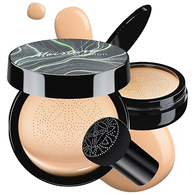 Mushroom Head Air Cushion CC Cream - Tattoo Cover up BB Cream Foundation Makeup Moisturizing Concealer Long-Lasting, Cushion Foundation Full Coverage Self Adjusting Natural