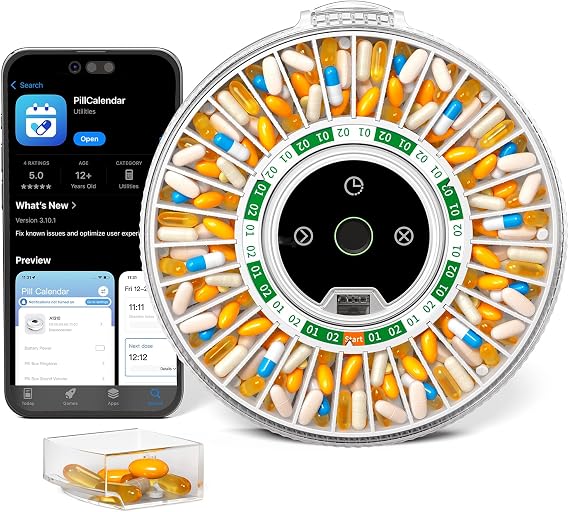 Betife Automatic Pill Dispenser for Elderly with Alarm 31-Slots