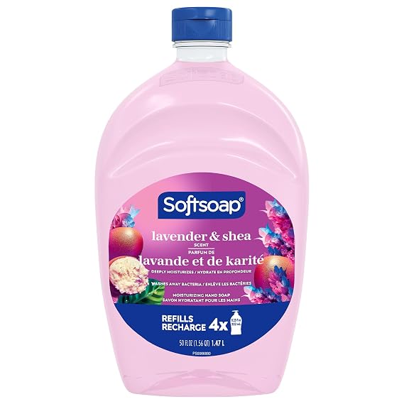 Softsoap Liquid Hand Soap, Lavender & Shea Scent, 1.47 L Refill | Paraben-Free, Phthalate-Free, Washes Away Germs, Bathroom Hand Soap, Kitchen Hand Soap, Daily Handwashing, Gentle on Hands