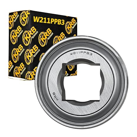 W211PPB3 Agriculture Heavy Duty Disc Harrow Bearing, Square Bore, Non-Relubricable, Two Triple Lip Seals, 1.5" ID, 3.9370" Spherical OD, 1.3120" Inner Ring Width, 1.3120" Outer Ring Width