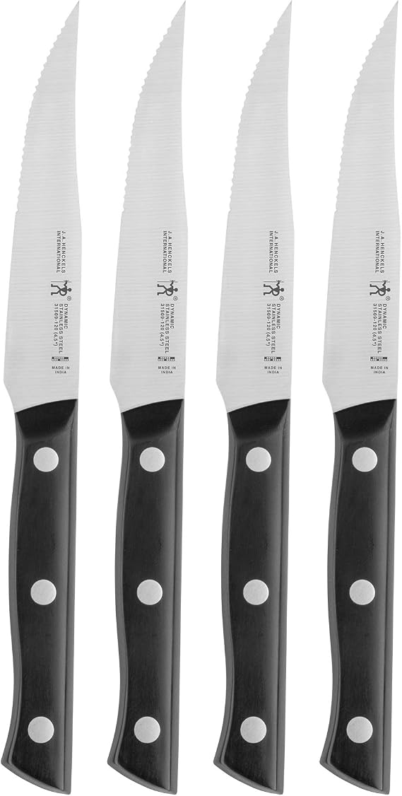 HENCKELS Dynamic Razor-Sharp Steak Knife Set of 4, German Engineered Informed by 100+ Years of Mastery