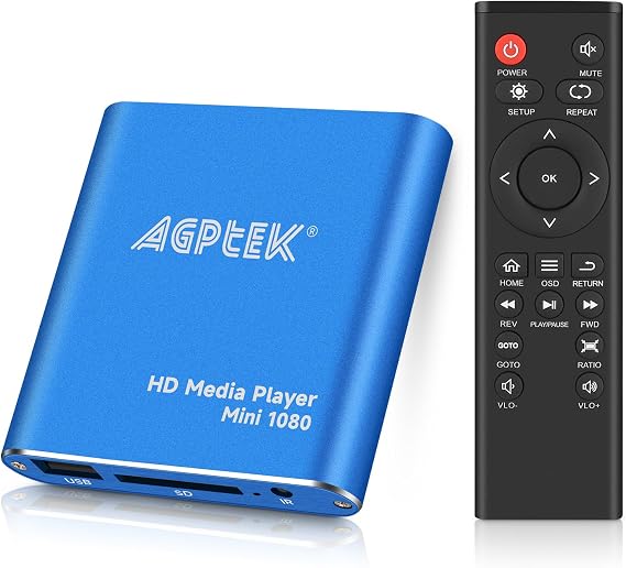 HDMI Media Player, Blue Mini 1080p Full-HD Ultra HDMI MP4 Player
