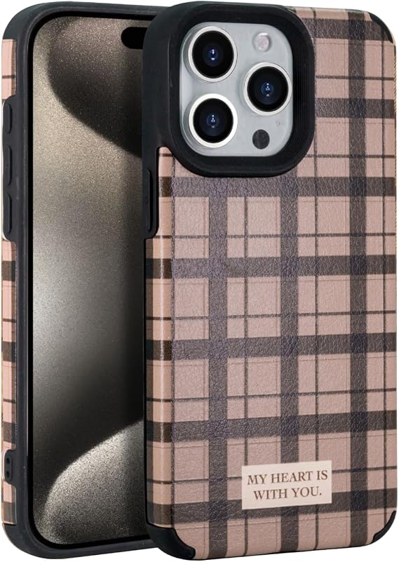 Phone Case for iPhone 14 Pro Max, Classic Retro Fashion Silicone Plaid Phone Cover, Drop Protection Shockproof Protective Phone Holder (for iPhone 14 Pro Max)