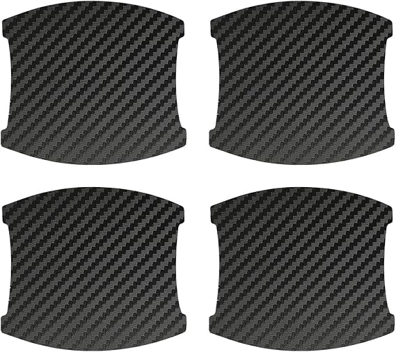 kingsea 4PCS Car Door Handle Scratch Protector, Removable Magnetic TPU 3D Carbon Fiber Texture Car Door Handle Paint Scratch Protector Sticker Universal (Style 2)