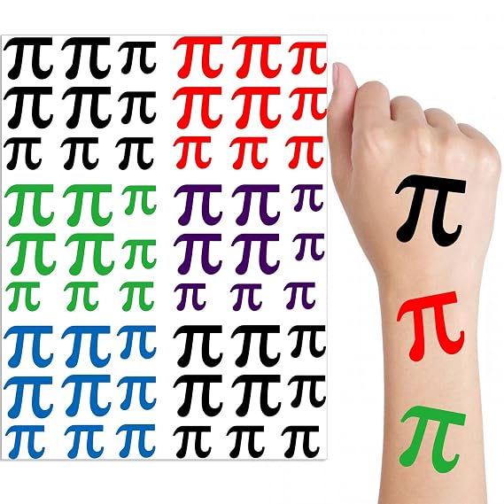 Pi Tattoo Pi Day Tattoos Pi Symbol Temporary Tattoos Math Stickers Party Favors Classroom Gifts Decorations for Adults