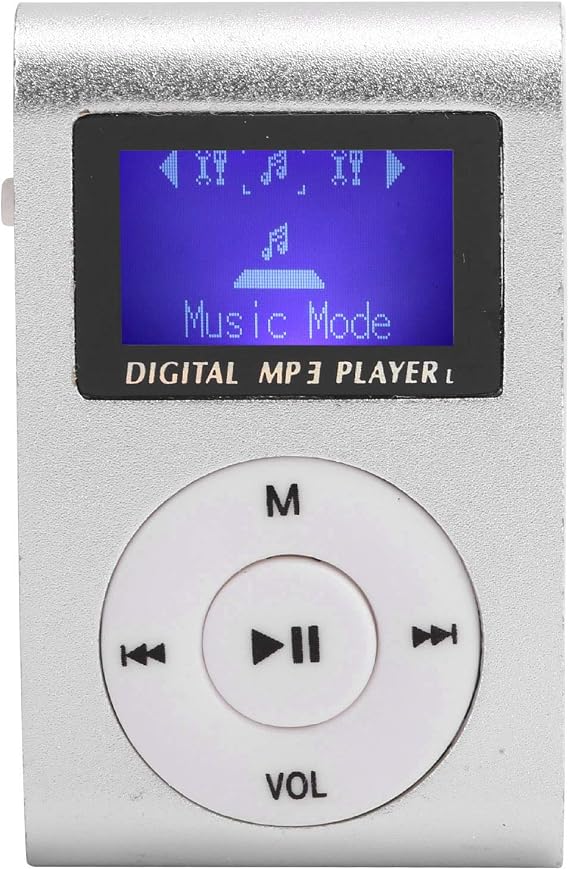 Mini Portable MP3 Player with BackClip LCD Screen Mini MP3 Music Player Portable Digital Music Media Player Support Memory Card for Running & Sports(Silver)
