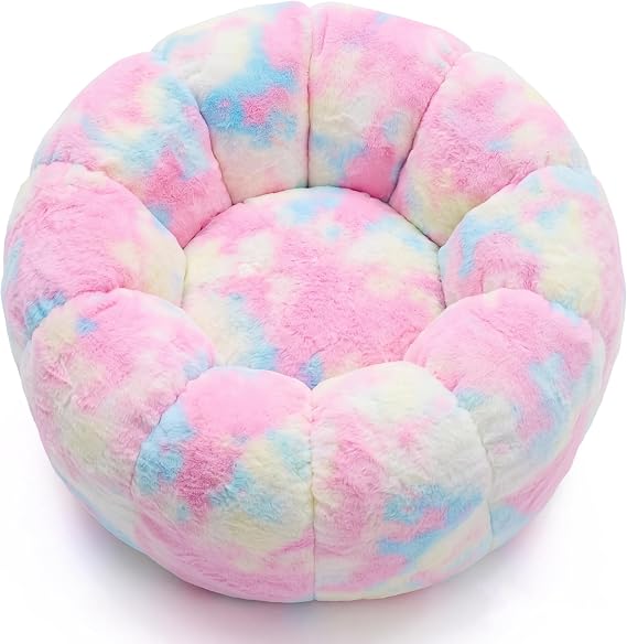 Cvortll 3ft Tie-Dye Flower Bean Bag Chair for Teens Adults