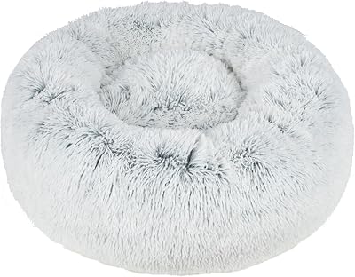 Best Pet Supplies Soft Plush Cute Indoor Dog Bed for Small, Medium, and Large Breeds - Light Warm Gray, 20x20x6