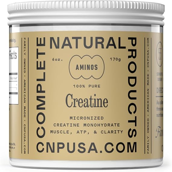 Complete Natural Products Pure Creatine Monohydrate Powder, Micronized for Maximum Absorption, German Made