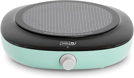 Dash Pyroceram Glass Burner - Designed for Multi-Function Cooking - Lightweight Device with Durable Pyroceram Glass - Quick Infrared Heating System & Five-Temperature Settings - Aqua