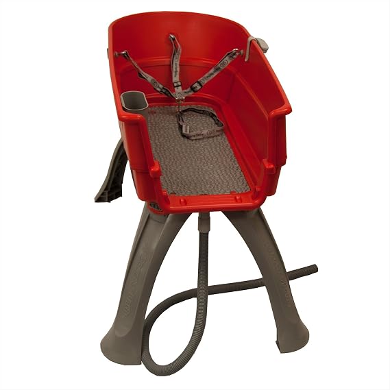 Booster Bath Elevated Dog Bathing and Grooming Center, Large, RED