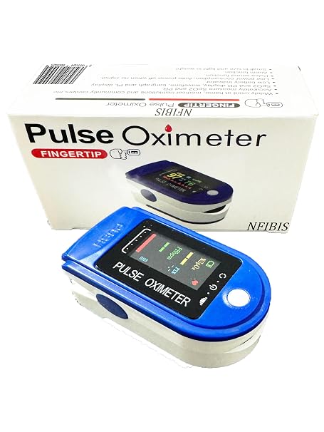 Pulse Oximeter, Fingertip Blood Oxygen Monitor with LED Display, SpO2 and Heart Rate Monitor with Alarm Function, Finger Detection & Screen Rotation