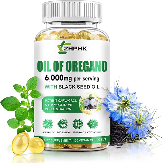 ZHPHK Oil of Oregano, Non-GMO, Gluten Free, 120 Count