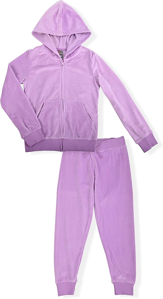 Cheetah Girls 2 Piece Velour Jogger Set, Hoodie and Sweatpants Tracksuit, Sports Outfit