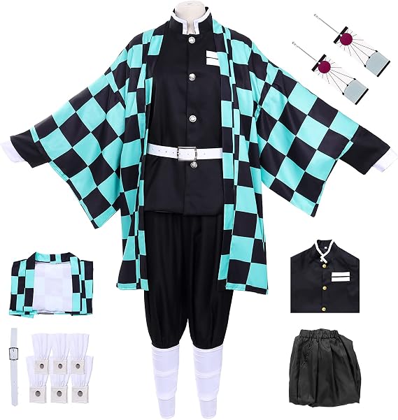 Cosplay Kimono Anime Cosplay Costume,Nezuko Cosplay Kimono for Adults,Halloween Costumes Tanjiro Cosplay Costume for Adults Halloween Carnival Party