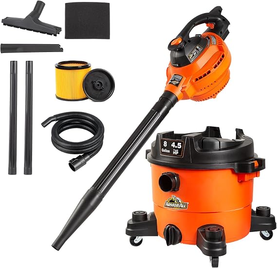 Armor All VBV809 0901 8Gal 4.5 Peak HP Wet/Dry Vac w. Detachable Blower