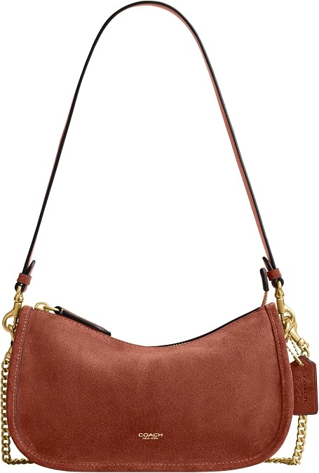 COACH Women's Waverly Bag in Natural Grain Leather, Clay Suede, One Size