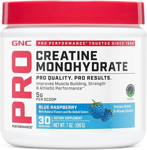 GNC Pro Performance Micronized Creatine, Blue Raspberry, 30 Servings