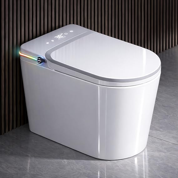 Smart Toilet with Bidet, Bidet Toilet, Modern Smart Toilets, Inteligente Japanese Toilet Seat,Toilet with Bidet Built in, Tankless Electric Toilet With Auto Open/Close Lid, Warm Water, Heated Seat