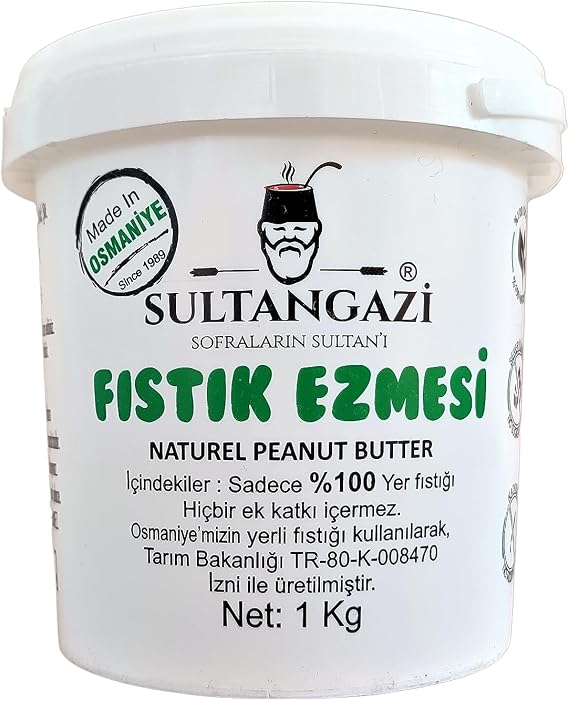 SULTANGAZİ Şekersiz Katkısız Fıstık Ezmesi%100 Yer Fıstığı 1kg