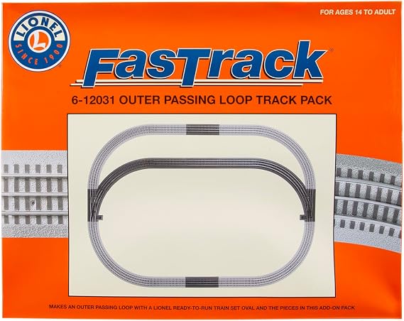 Lionel FasTrack Electric O Gauge, Outer Passing Loop Add-on Pack , Black