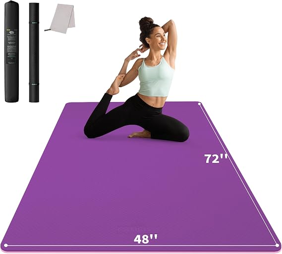 CAMBIVO 72''x48'' Large Yoga Mat, Extra Thick TPE Workout Mat