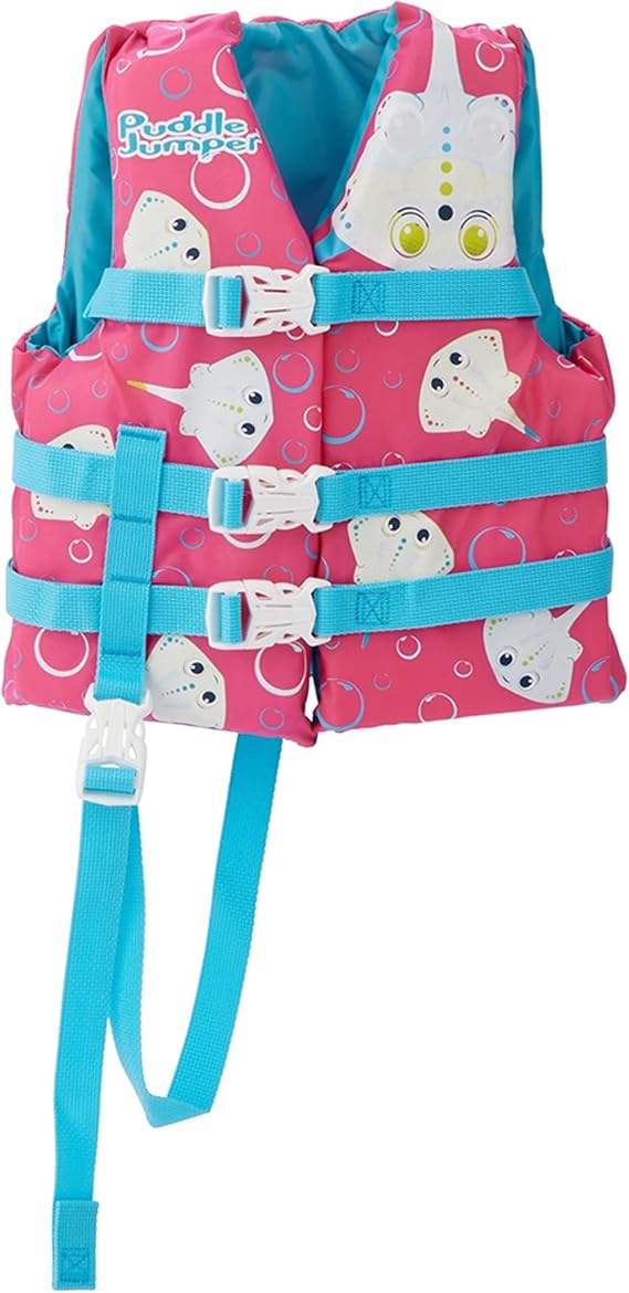 Stearns Puddle Jumper Kids Life Jacket, Color-Changing Life Vest for Kids Weighing 30-50lbs, USCG Approved Type III Life Vest for Pool, Beach, Boats, More