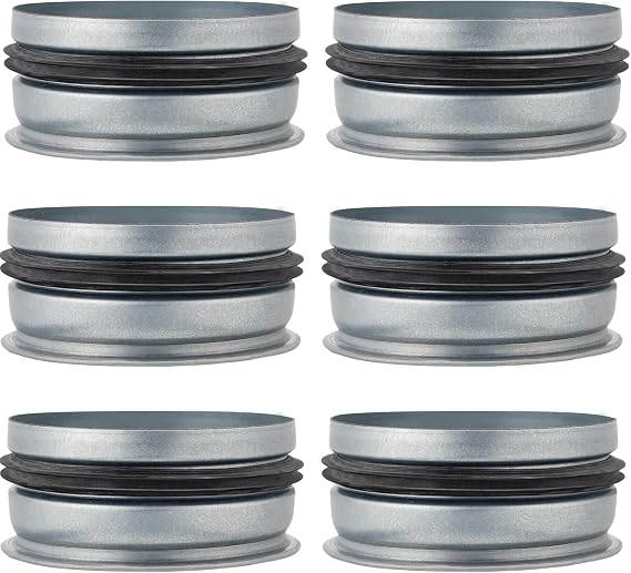 Vihose 2 Pack 4" Od Round Dryer Vent Cap, Galvanized Steel & Rubber Gasket