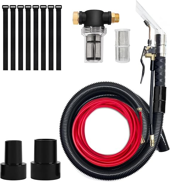 Better Extractor Hose Kit, Compatible with Shop Vac Extractor Kit, With 50 FT Waterline,Combined Spray and Suction Dusting Head, Suitable for Household, Automotive, and Industrial Cleaning