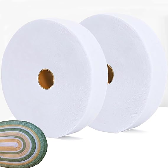 2 Rolls Jelly Roll Batting Strips for Rugs 2 1/4 InTotal 70 Yards, Needle Punched Cotton Blend Batting Roll with Fabric Tube Maker for Jelly Roll Rugs,Throw Rugs,Braided Rug,DIY