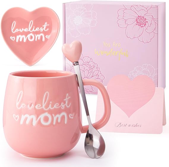 Birthday Gift for Mom from Daughter 14oz Coffee Mug Heart Trinket Dish