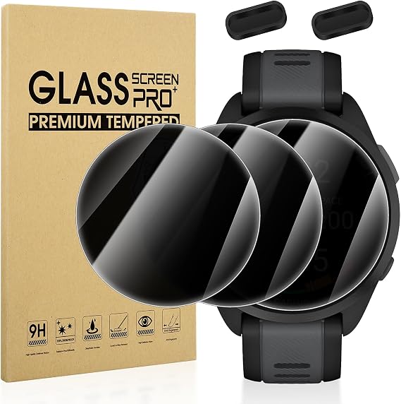 Suoman for Garmin Forerunner 165 Privacy Screen Protector + Charger Port