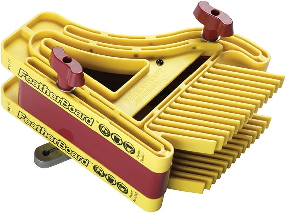 Milescraft 1407 D/T Feather Board Universal Dual or Tandem Feather Boards for Woodworking on Table Saws, Router Tables and Band Saws, Yellow