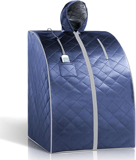 Portable Personal Infrared Sauna Tent, Full Body Home SPA, Separate Foot Heating Pad & Upgraded Reinforced Chair for Indoor Relaxation