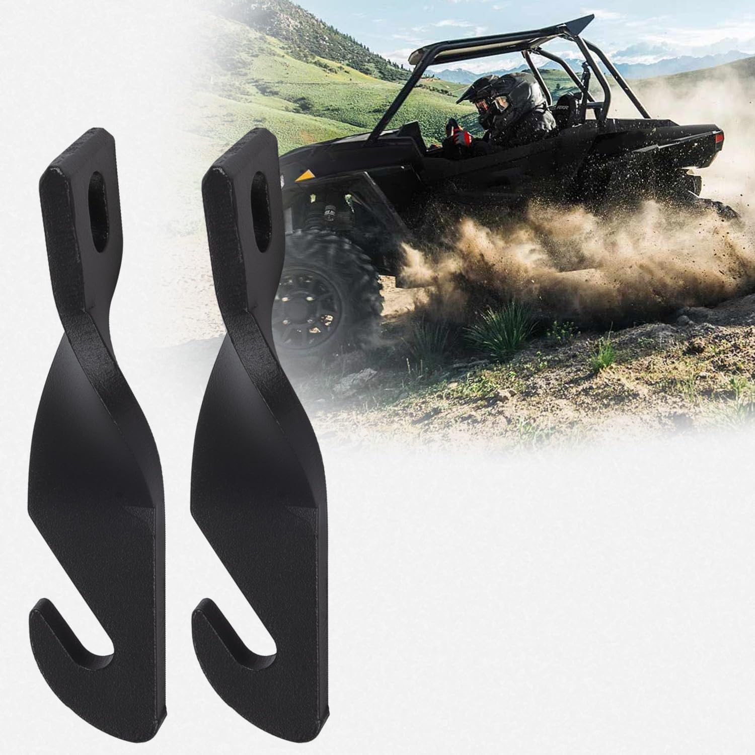 RANSOTO Door Latches Compatible with 2014-2022 Polaris RZR XP 1000 RZR 900 RZR 4 900 RZR XP Turbo 3.5 Easy Latches, Vent Extender with Standard Hook and Loop