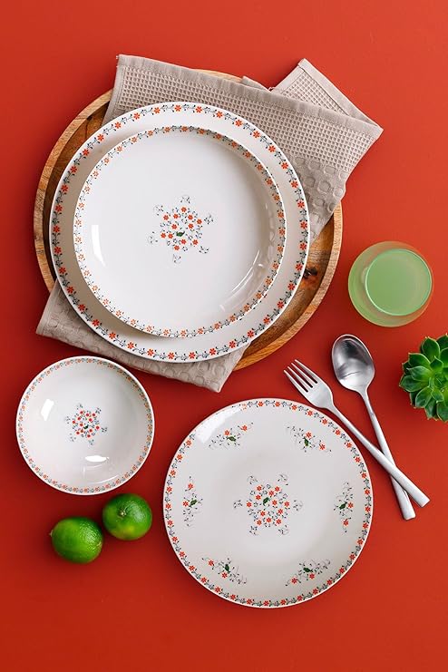 Güral Porselen Flow Premium Özel Seri 24 Parça 6 Kişilik Bone Yemek Takımı (Desen Atmama Garantili)