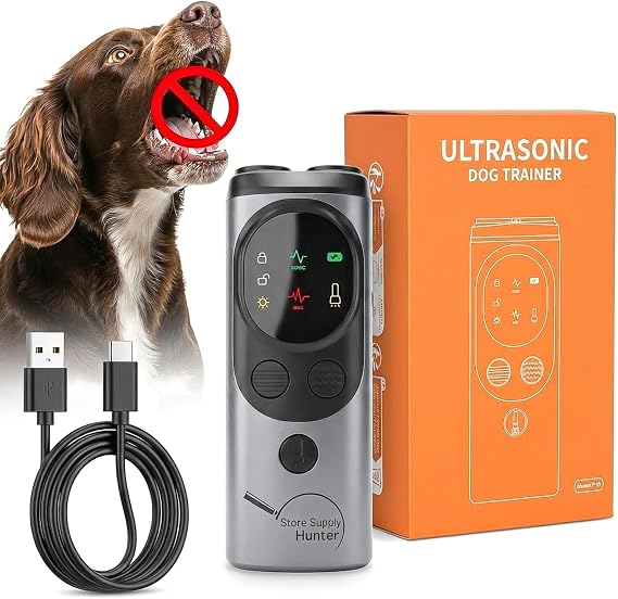 Dog Bark Deterrent Devices Dog Training Device for All Breeds, 3X Ultrasonic Dog Bark Deterrent for Indoor Outdoor, Compact, Rechargeable, Safe & Humane Dog Barking Silencer